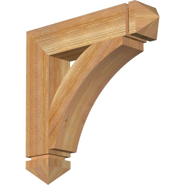 Ekena Millwork Thorton Arts & Crafts Rough Sawn Bracket, Western Red Cedar, 4"W x 20"D x 20"H BKT04X20X20THR03RWR - main